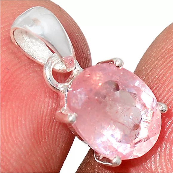 Genuine Morganite Sterling Silver pendants - Picture 3 of 6